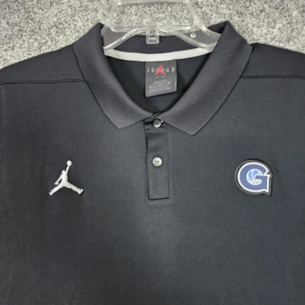 Georgetown Hoyas Jordan Basketball Mens XL Tall Black Elite Polo Short Sleeve